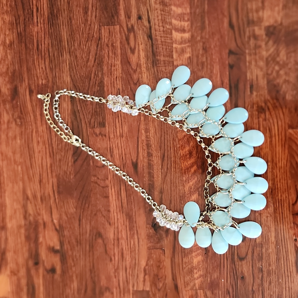 Light Blue Statement Necklace - image 4